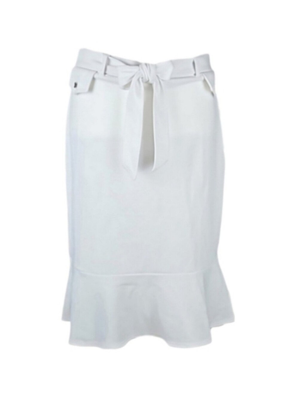 White Tie Belt Skirt